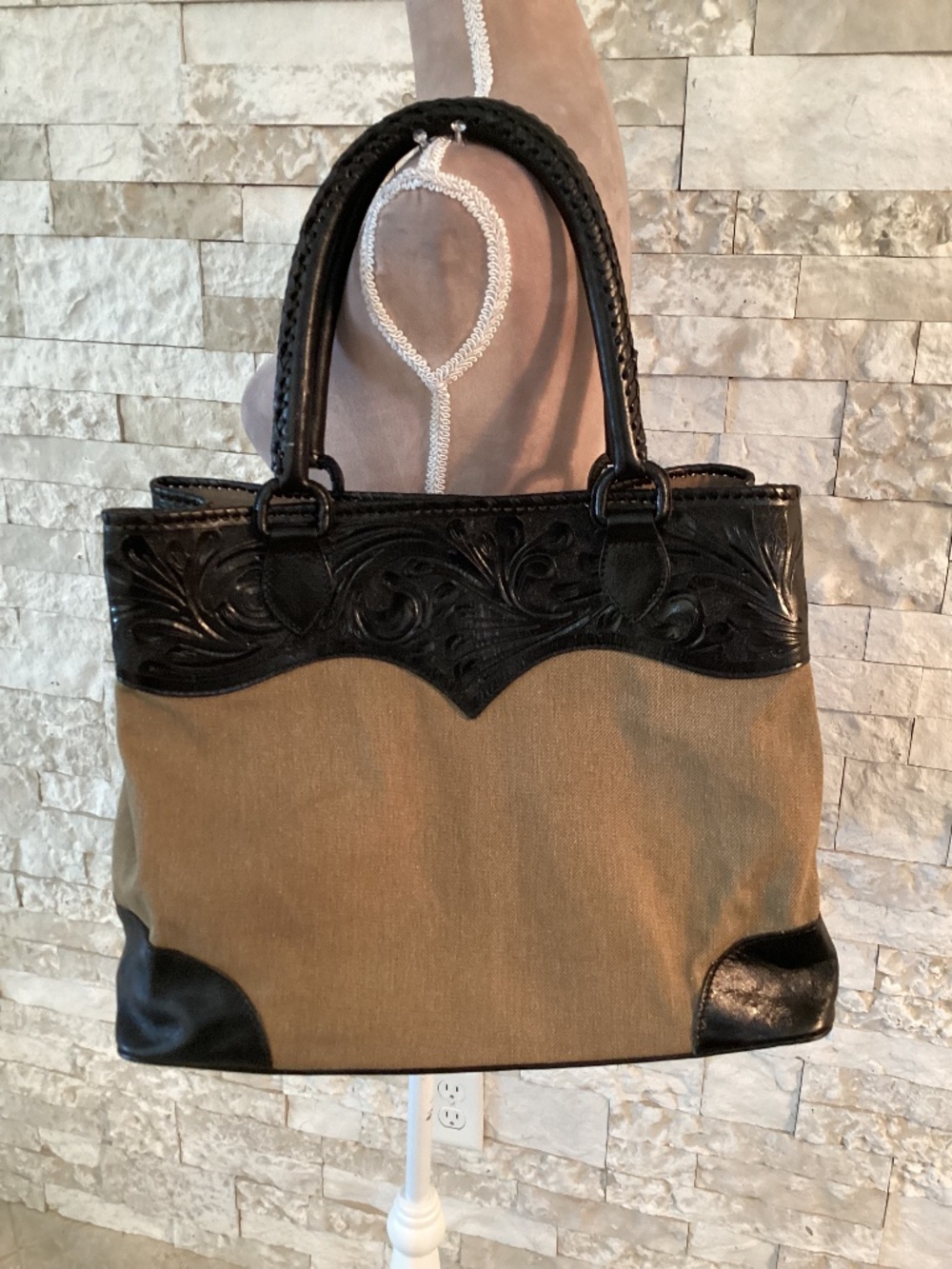 Orígenes by David Luna Western Canvas and Leather Tote Bag